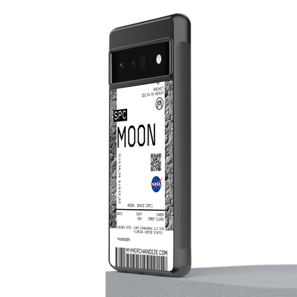 moon boarding pass ticket back phone cover | glass case for google pixel 6 pro