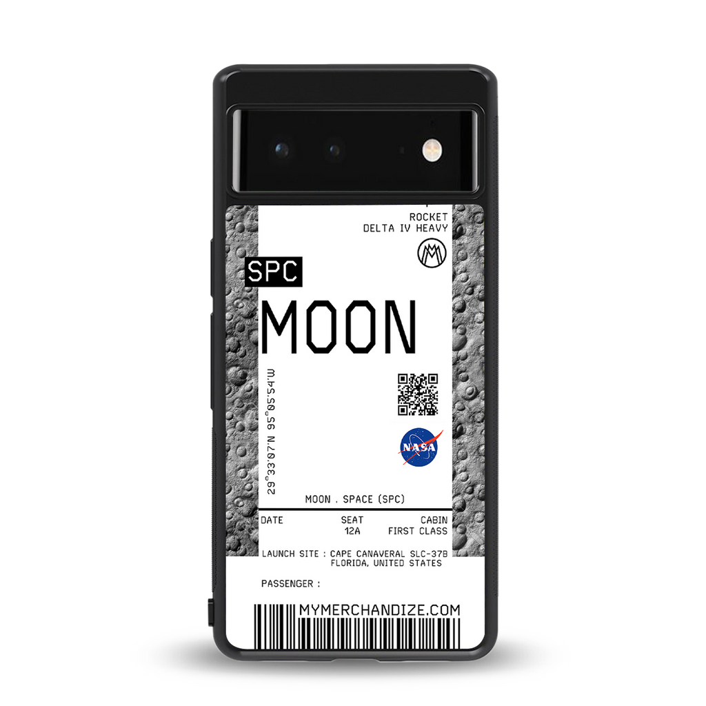 moon boarding pass ticket back phone cover | glass case for Google Pixel 6A