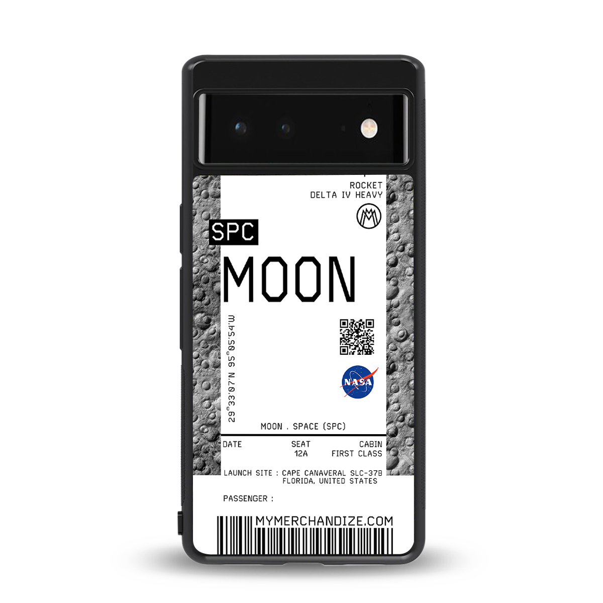 moon boarding pass ticket back phone cover | glass case for Google Pixel 6A
