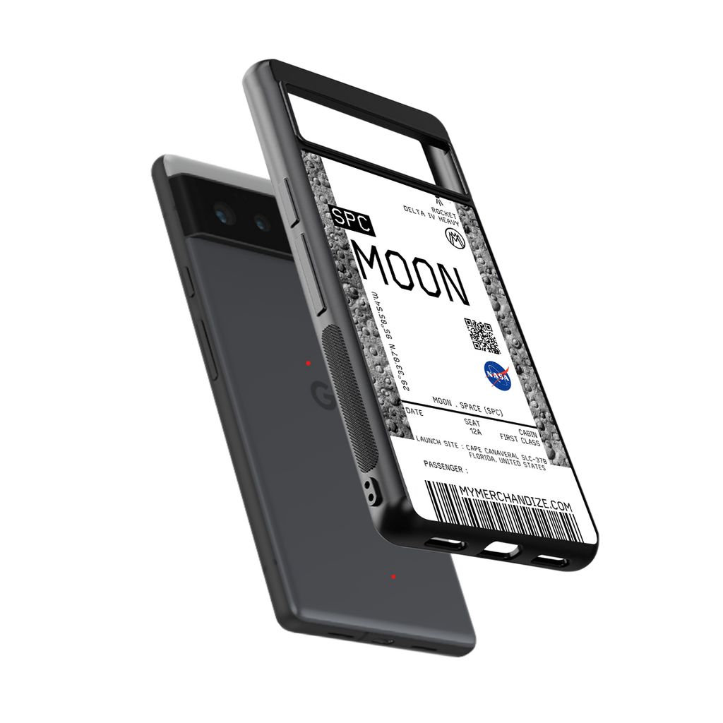 moon boarding pass ticket back phone cover | glass case for google pixel 6