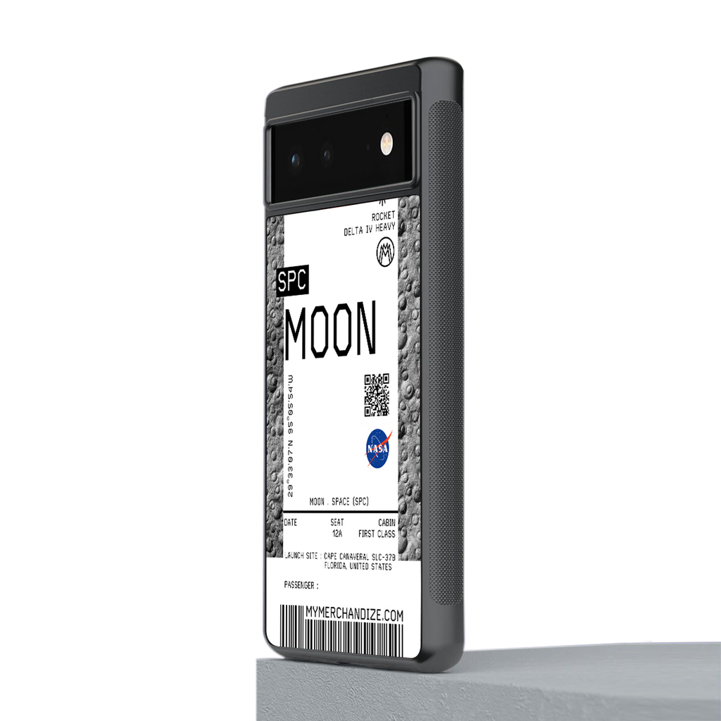 moon boarding pass ticket back phone cover | glass case for Google Pixel 6A