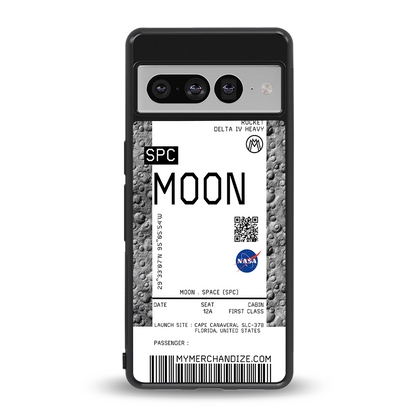 moon boarding pass ticket back phone cover | glass case for google pixel 7 pro
