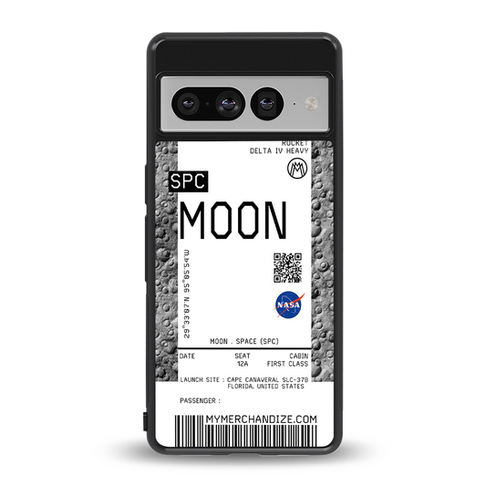 moon boarding pass ticket back phone cover | glass case for google pixel 7 pro