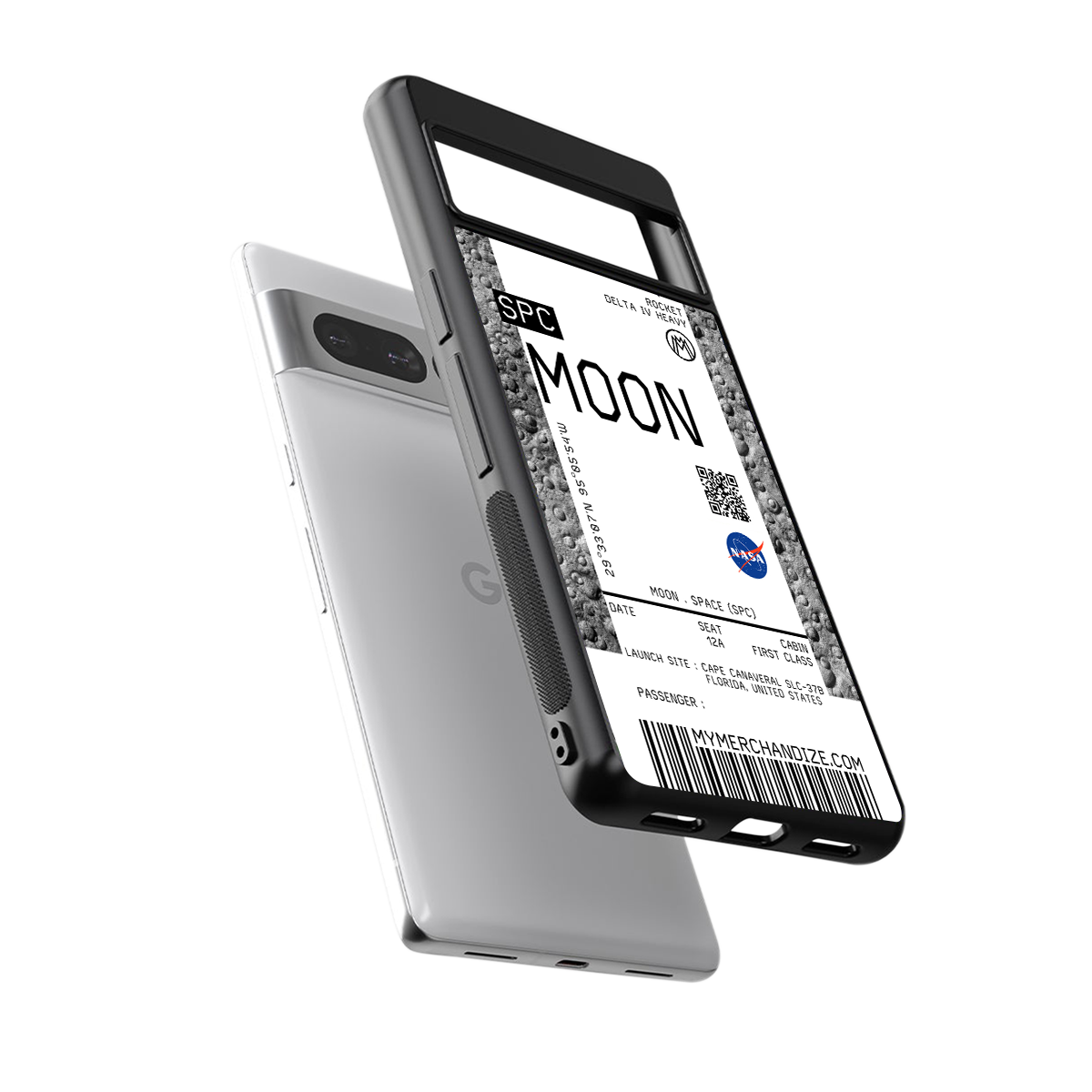 moon boarding pass ticket back phone cover | glass case for google pixel 7 pro