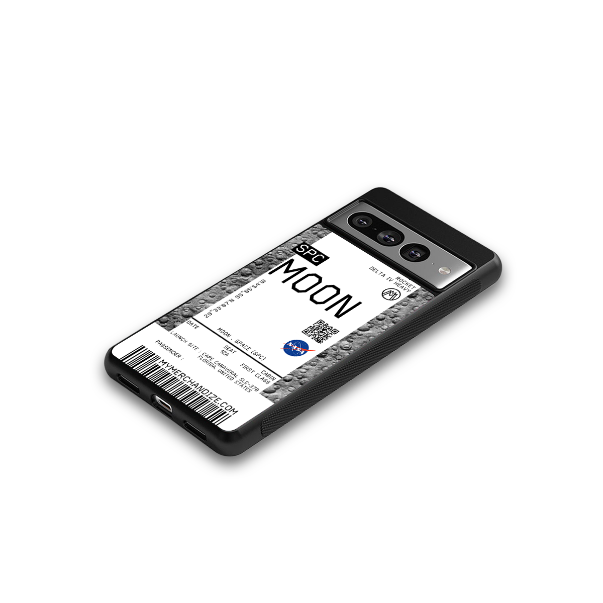 moon boarding pass ticket back phone cover | glass case for google pixel 7 pro