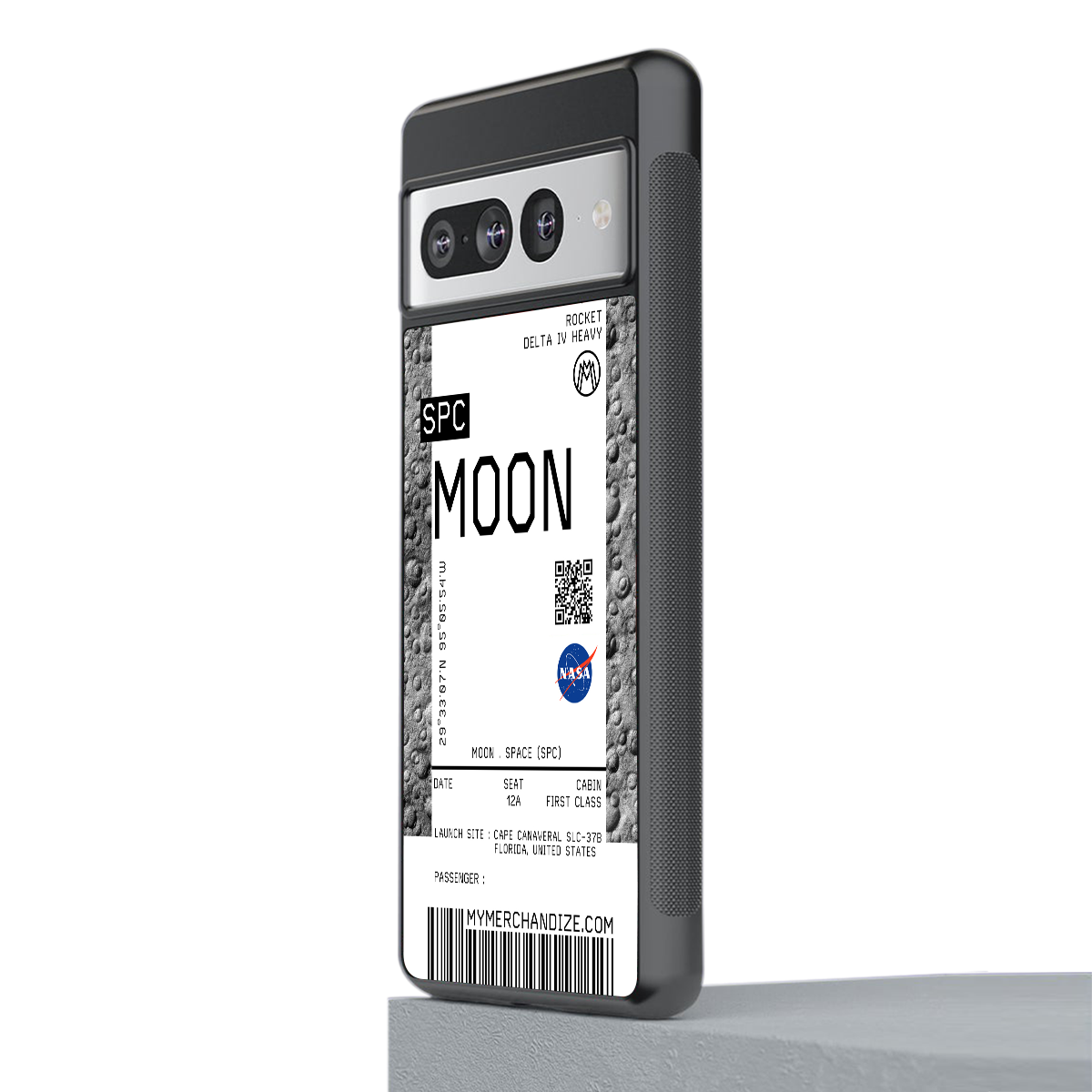 moon boarding pass ticket back phone cover | glass case for google pixel 7 pro