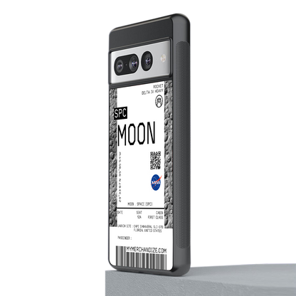 moon boarding pass ticket back phone cover | glass case for google pixel 7 pro