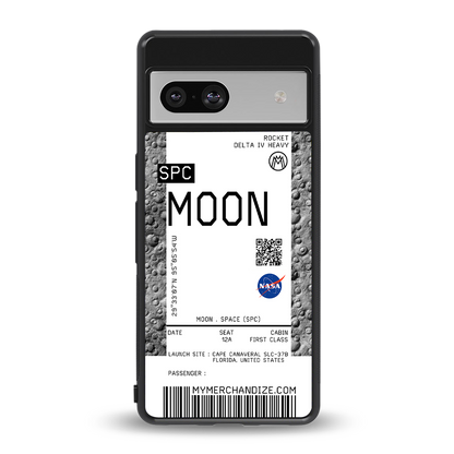 moon boarding pass ticket back phone cover | glass case for Google Pixel 7A