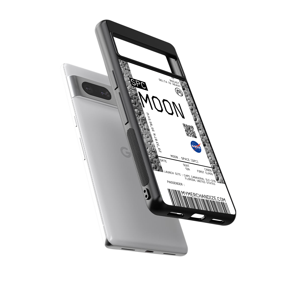 moon boarding pass ticket back phone cover | glass case for Google Pixel 7
