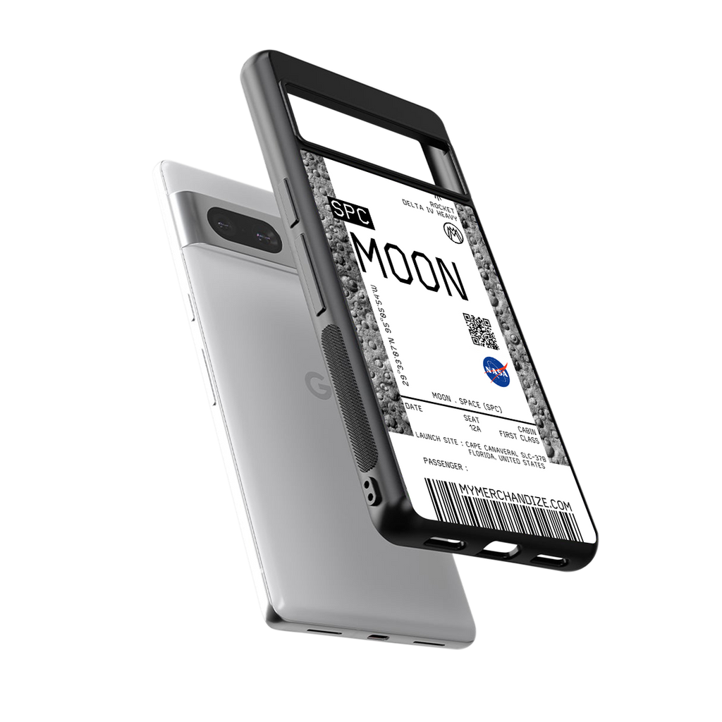 moon boarding pass ticket back phone cover | glass case for Google Pixel 7A