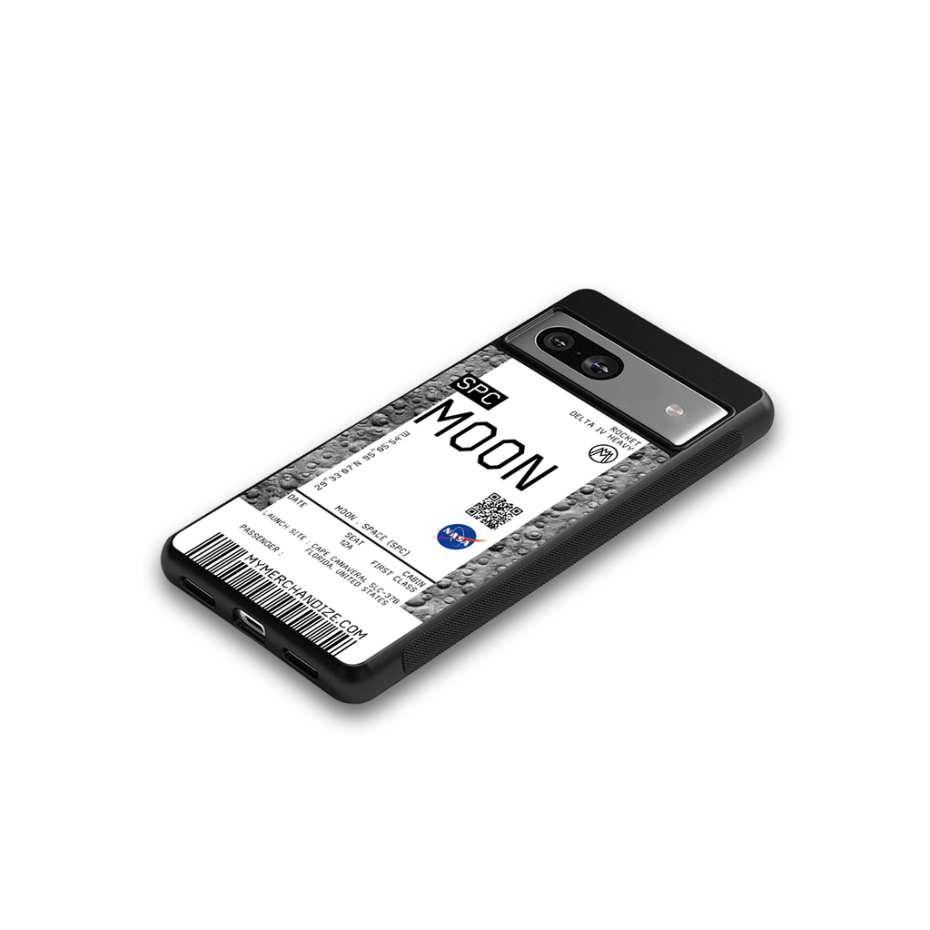 moon boarding pass ticket back phone cover | glass case for Google Pixel 7