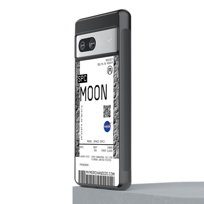 moon boarding pass ticket back phone cover | glass case for Google Pixel 7