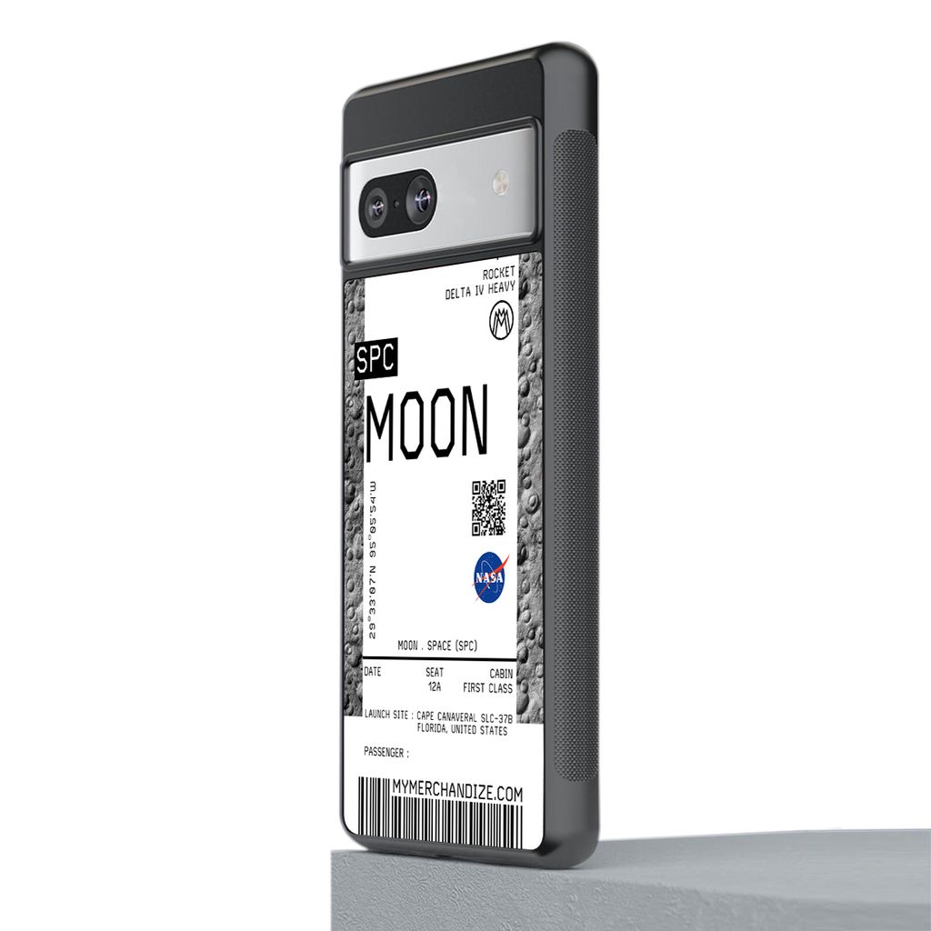 moon boarding pass ticket back phone cover | glass case for Google Pixel 7A