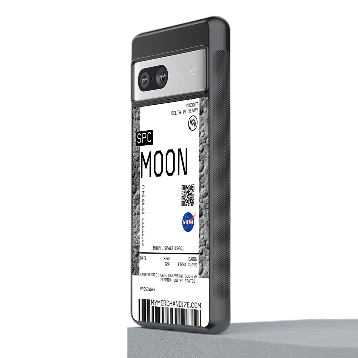 moon boarding pass ticket back phone cover | glass case for Google Pixel 7A