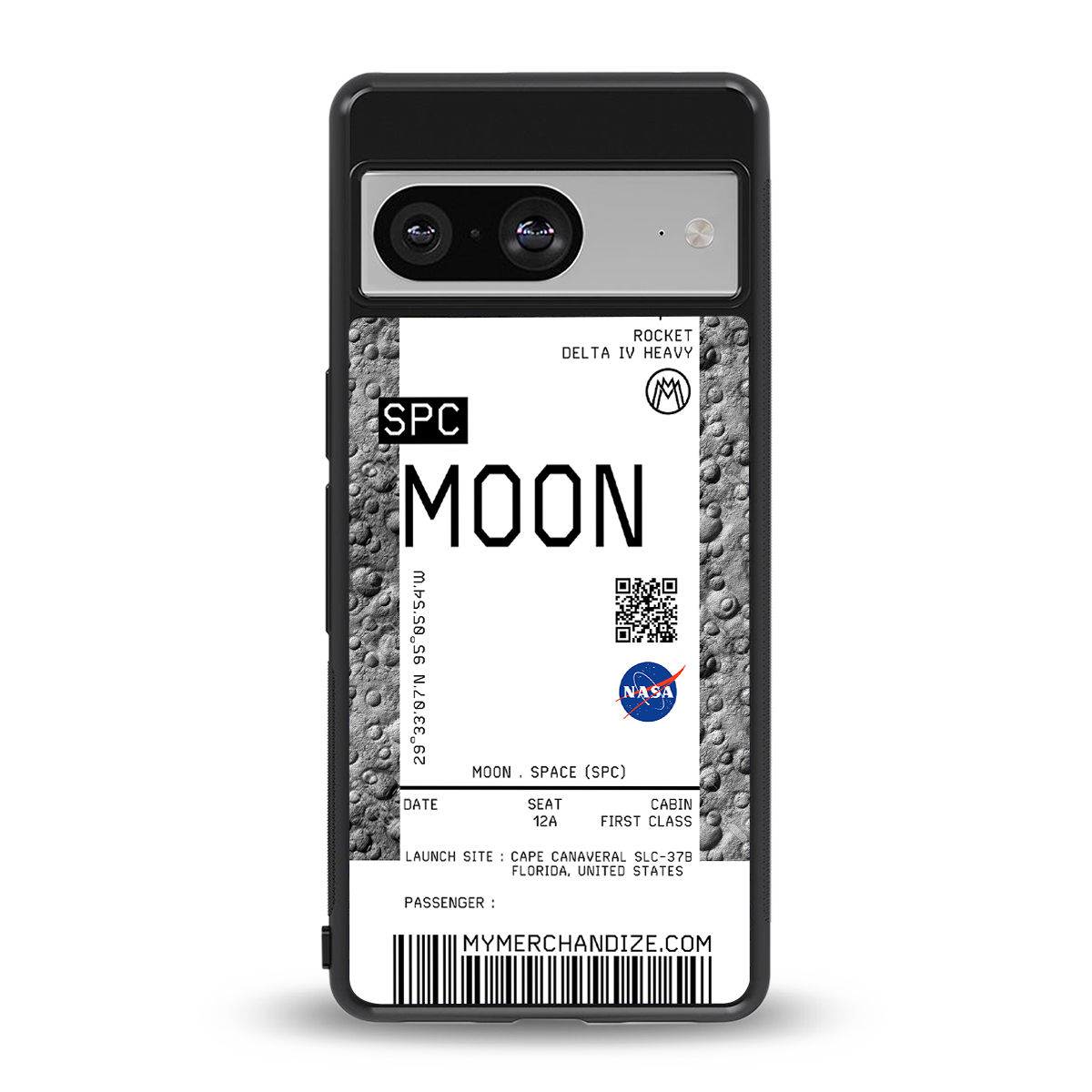 moon boarding pass ticket back phone cover | glass case for Google Pixel 8