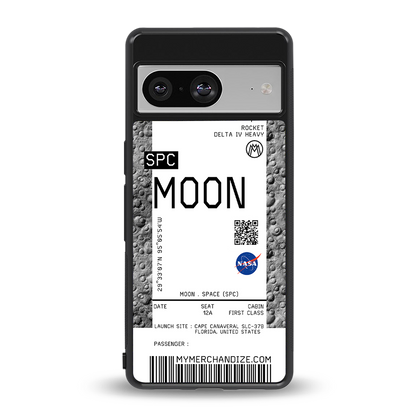 moon boarding pass ticket back phone cover | glass case for Google Pixel 8