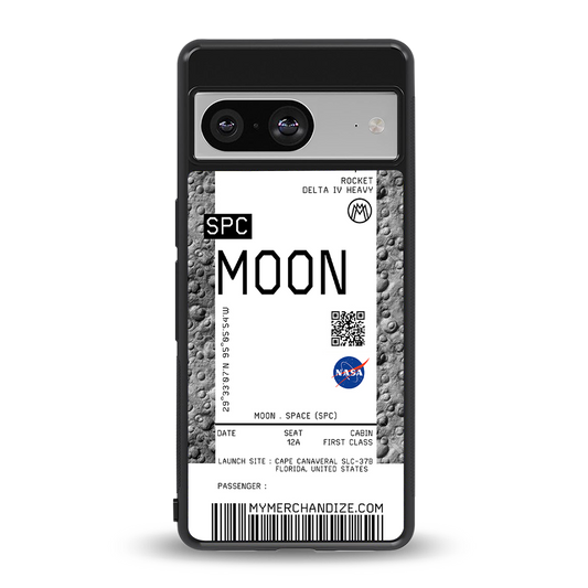 moon boarding pass ticket back phone cover | glass case for Google Pixel 8