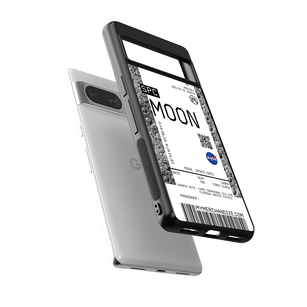 moon boarding pass ticket back phone cover | glass case for Google Pixel 8