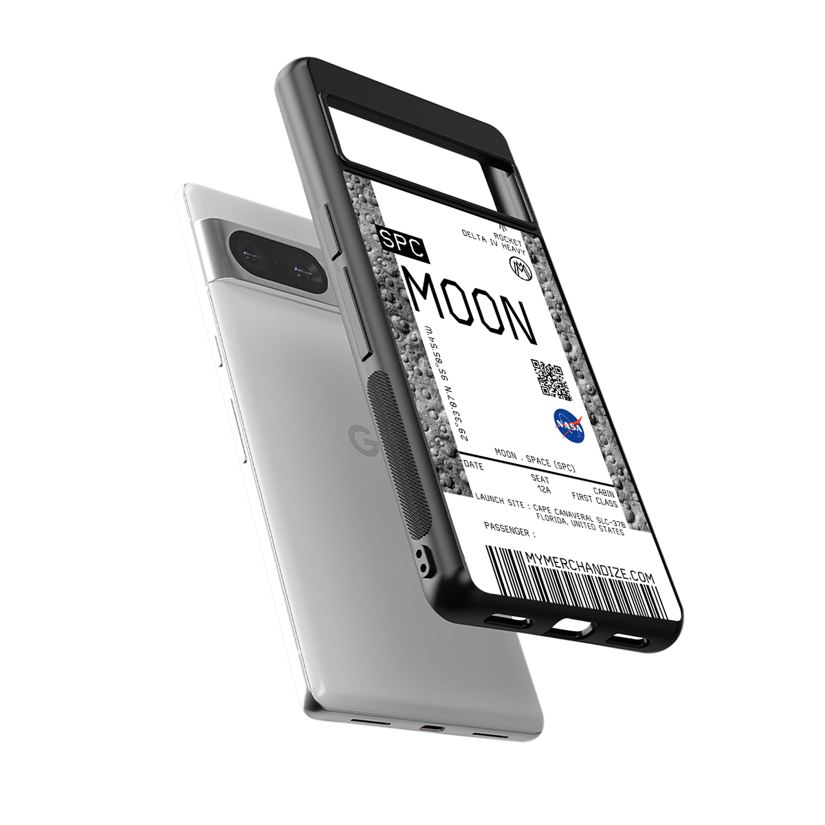 moon boarding pass ticket back phone cover | glass case for Google Pixel 8