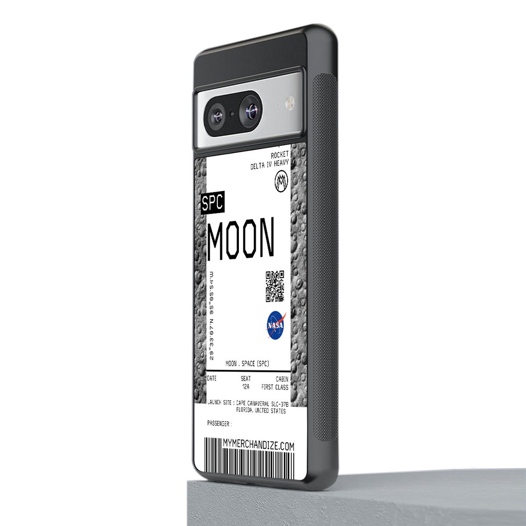 moon boarding pass ticket back phone cover | glass case for Google Pixel 8