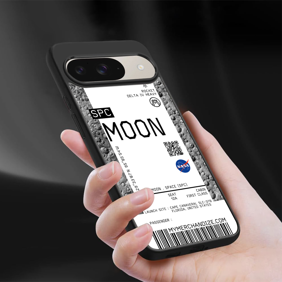 moon boarding pass ticket back phone cover | glass case for google pixel 9