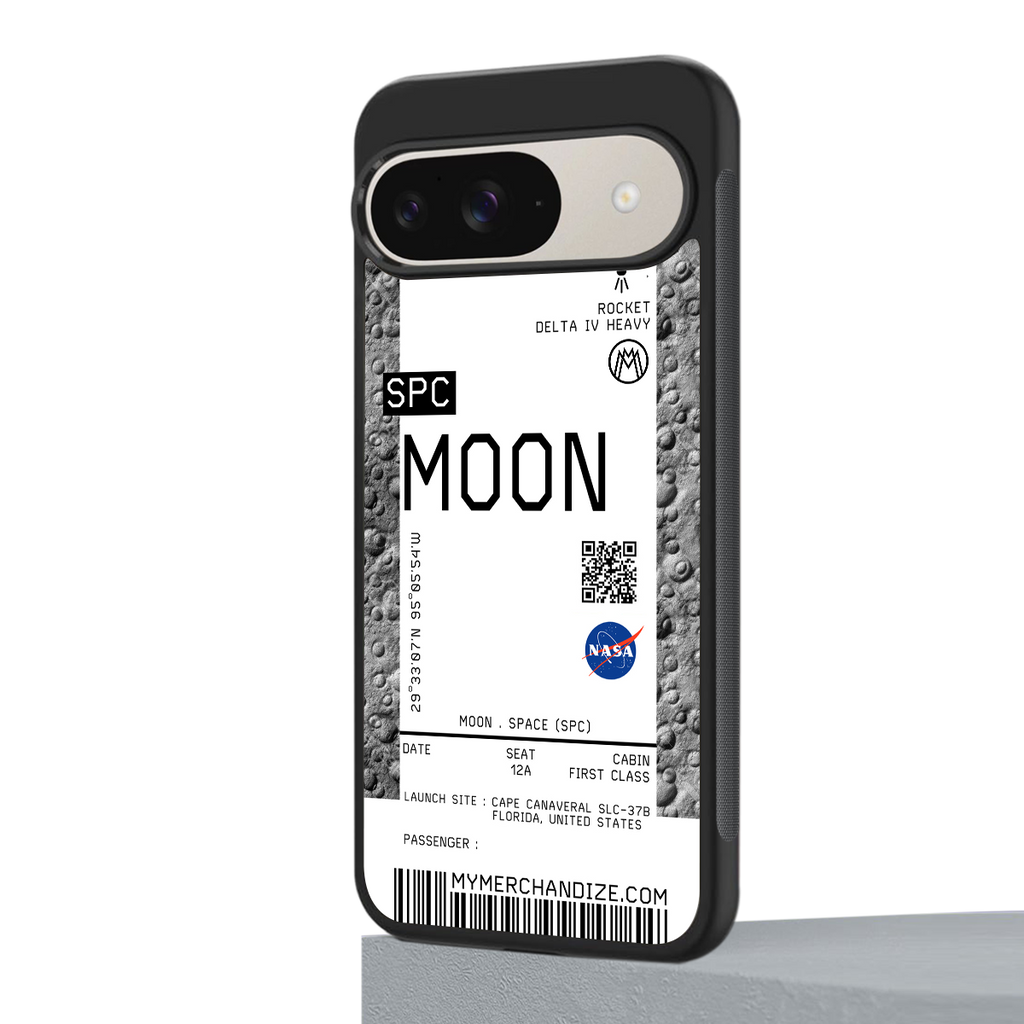 moon boarding pass ticket back phone cover | glass case for google pixel 9