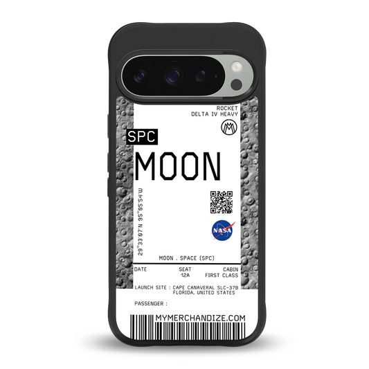 moon boarding pass ticket back phone cover | glass case for google pixel 9 pro