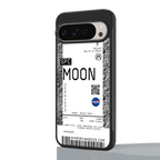 moon boarding pass ticket back phone cover | glass case for google pixel 9 pro xl