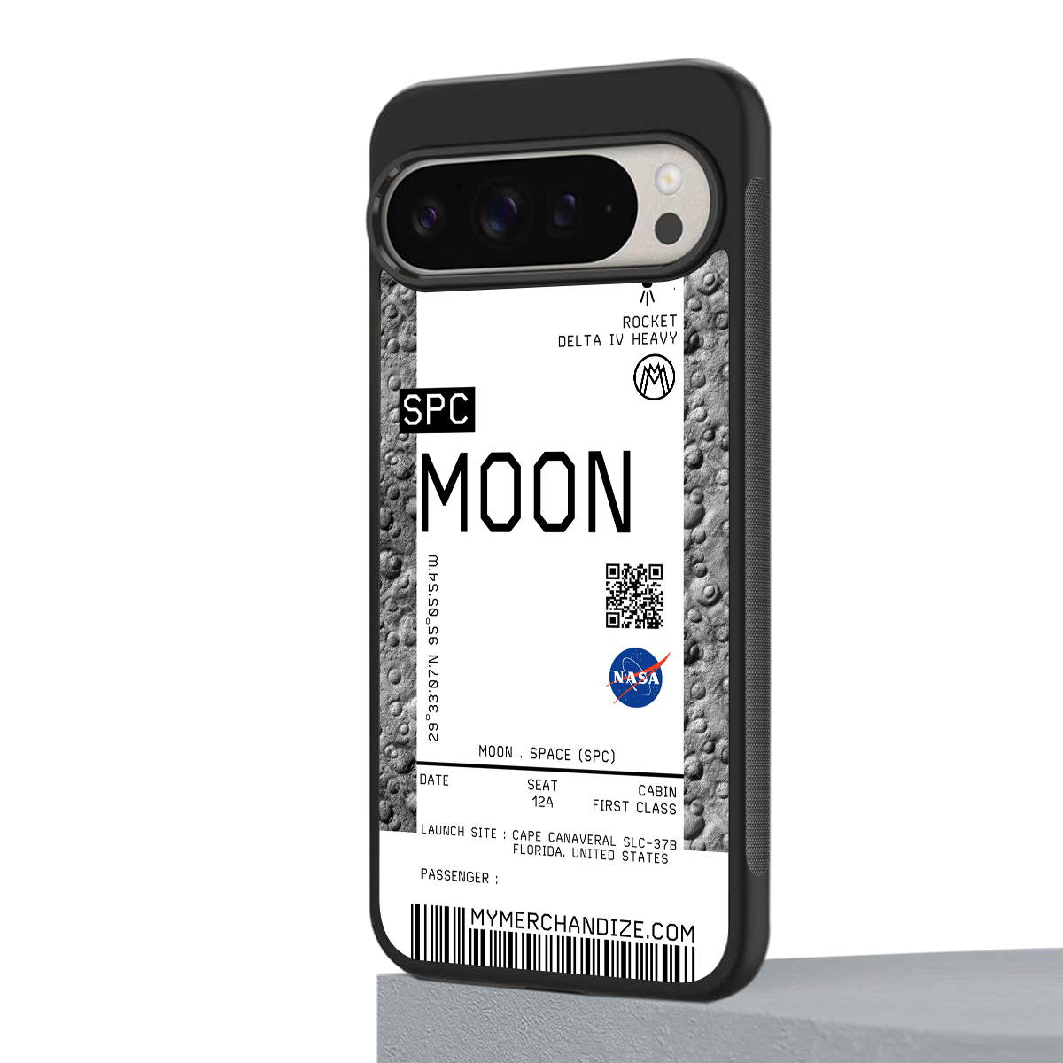 moon boarding pass ticket back phone cover | glass case for google pixel 9 pro xl