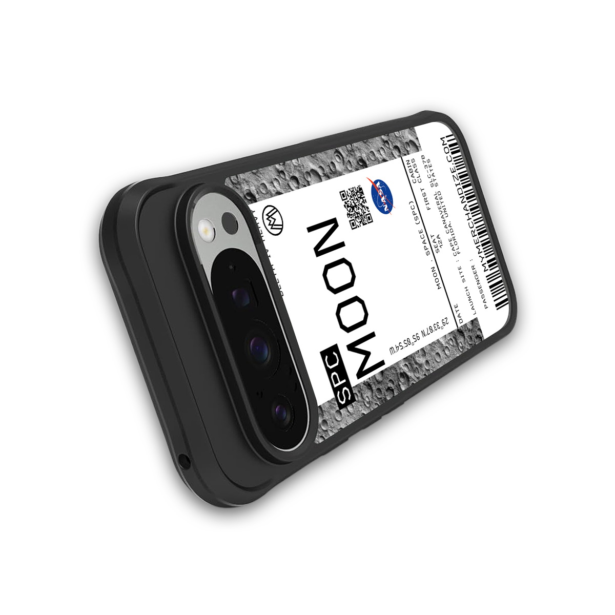 moon boarding pass ticket back phone cover | glass case for google pixel 9 pro xl