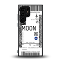 moon boarding pass ticket back phone cover | glass case for samsung galaxy s23 ultra
