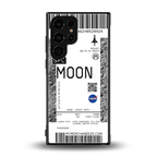 moon boarding pass ticket back phone cover | glass case for samsung galaxy s23 ultra