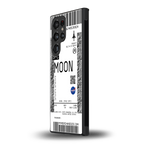 moon boarding pass ticket back phone cover | glass case for samsung galaxy s23 ultra