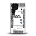 moon boarding pass ticket back phone cover | glass case for samsung galaxy s25 ultra