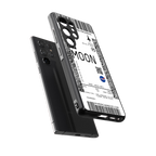 moon boarding pass ticket back phone cover | glass case for samsung galaxy s25 ultra