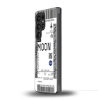 moon boarding pass ticket back phone cover | glass case for samsung galaxy s25 ultra