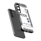 moon boarding pass ticket back phone cover | glass case for samsung galaxy s23 plus