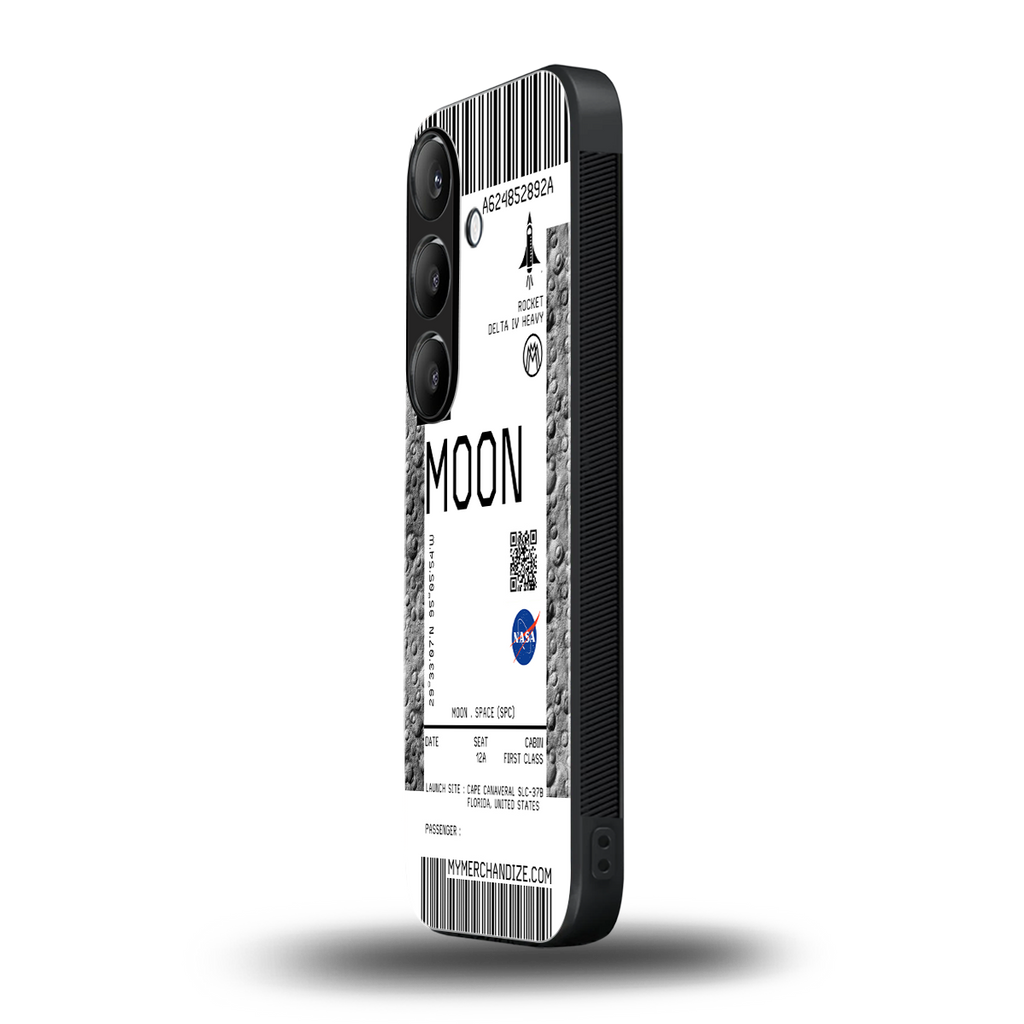moon boarding pass ticket back phone cover | glass case for samsung galaxy s24