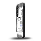 moon boarding pass ticket back phone cover | glass case for samsung galaxy s24 fe