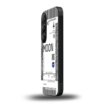 moon boarding pass ticket back phone cover | glass case for samsung galaxy s24 fe