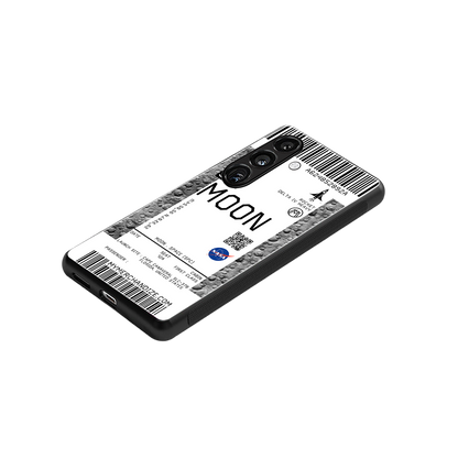 moon boarding pass ticket back phone cover | glass case for samsung galaxy s24 fe