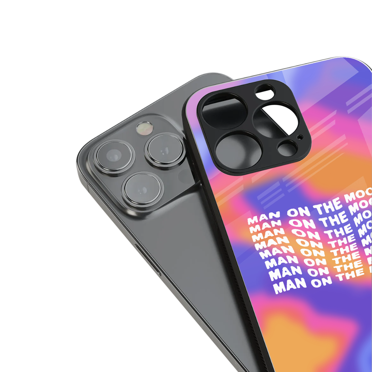 moon man back phone cover | glass case for iphone 14 pro max
