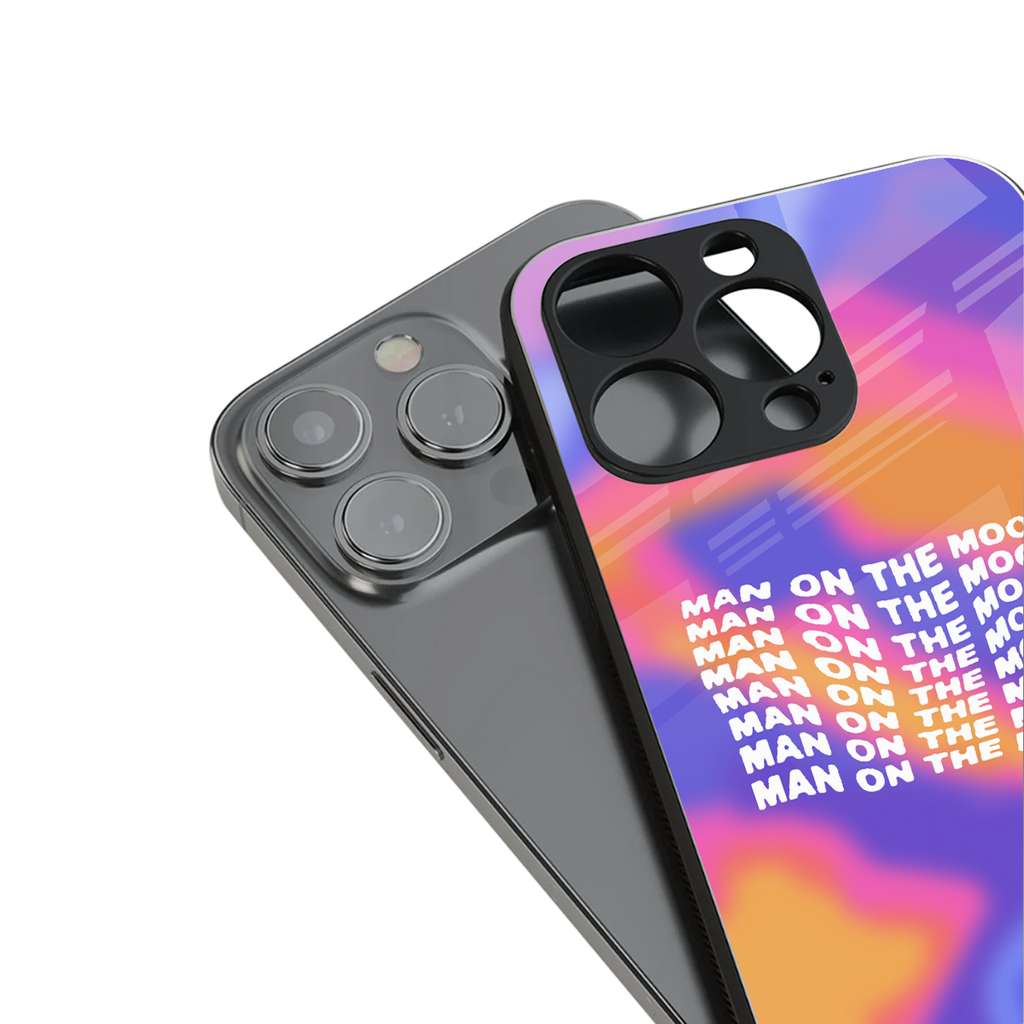 moon man back phone cover | glass case for iphone 16 pro max