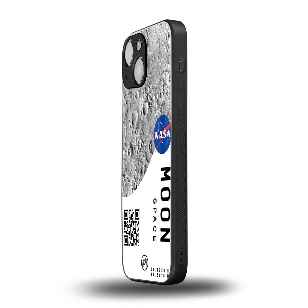 moon space back phone cover | glass case for iphone 13 mini