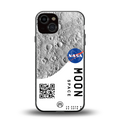 moon space back phone cover | glass case for iphone 13