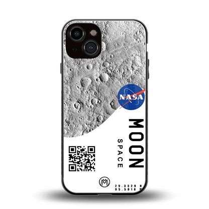 moon space back phone cover | glass case for iphone 13