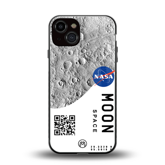 moon space back phone cover | glass case for iphone 13