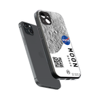 moon space back phone cover | glass case for iphone 14 plus