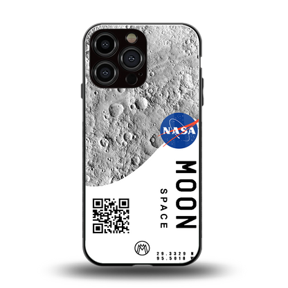 moon space back phone cover | glass case for iphone 14 pro max