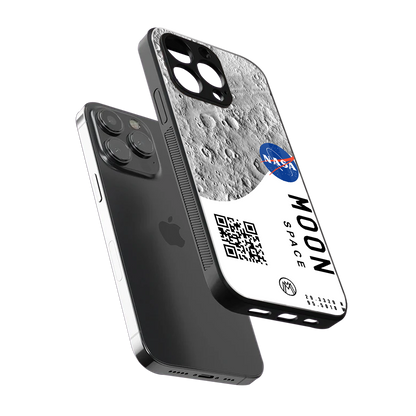 moon space back phone cover | glass case for iphone 14 pro max